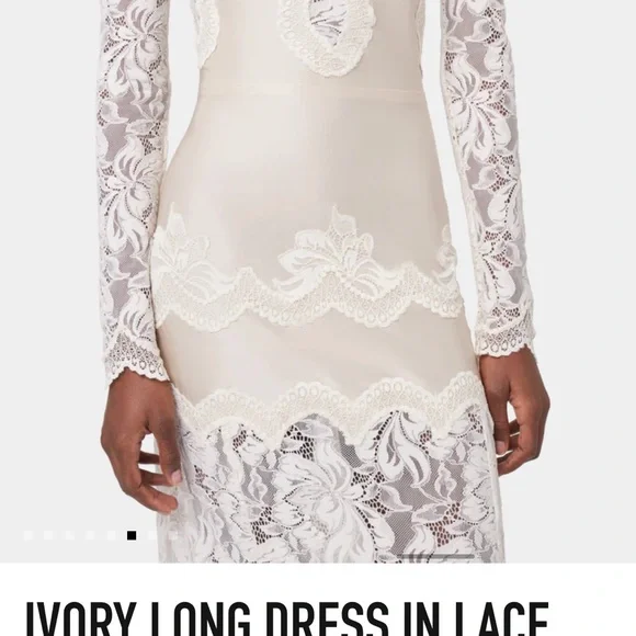 Elegant Ivory Lace Long Dress - Picture 6 of 11